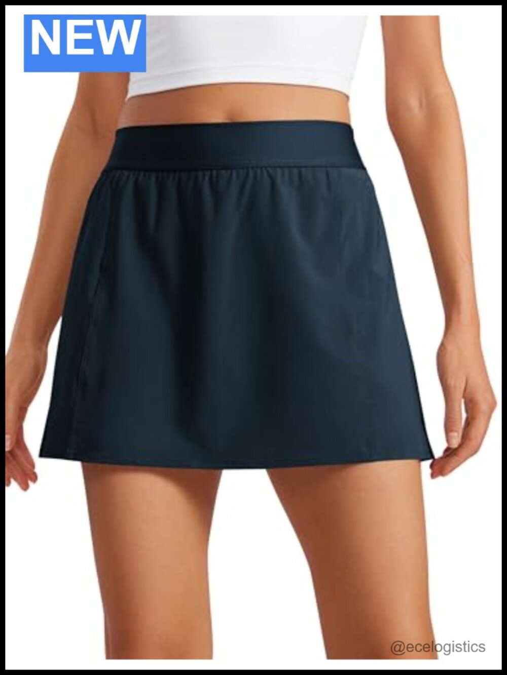 High Waisted Golf Skirt with Inner Shorts Quick Dry A Line
